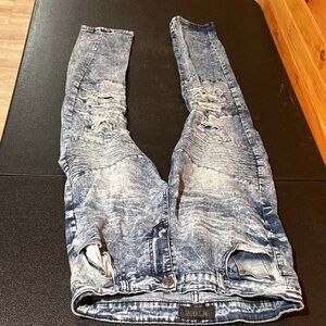 Men's Blue Distressed Jeans